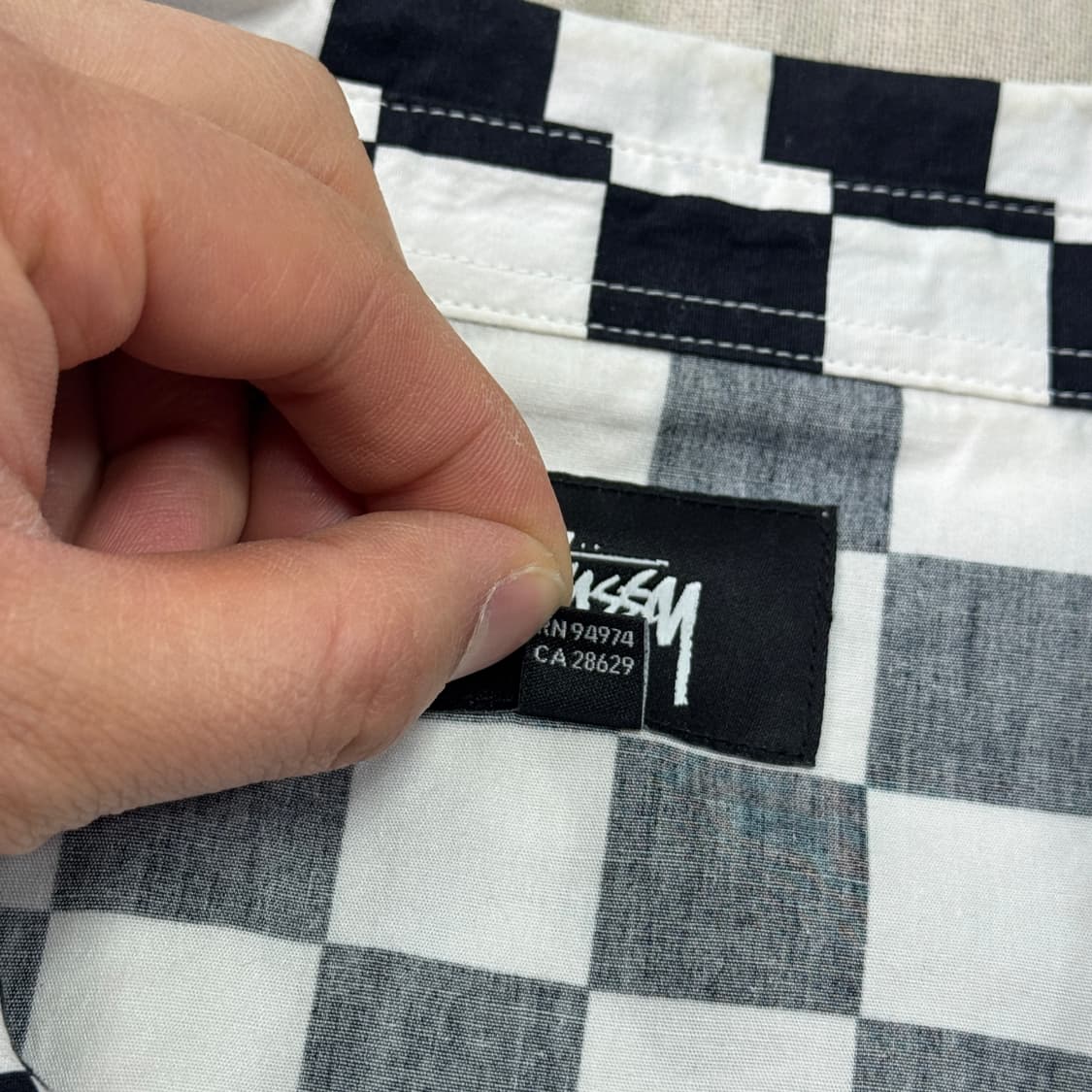 스투시 검흰 체커보드 웨스턴 셔츠 XL 상품이미지7