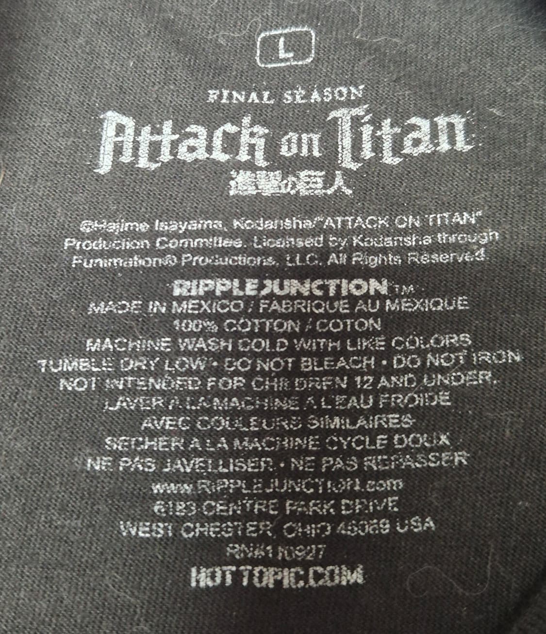 [L]진격의거인 오피셜 티셔츠 -222 상품이미지3