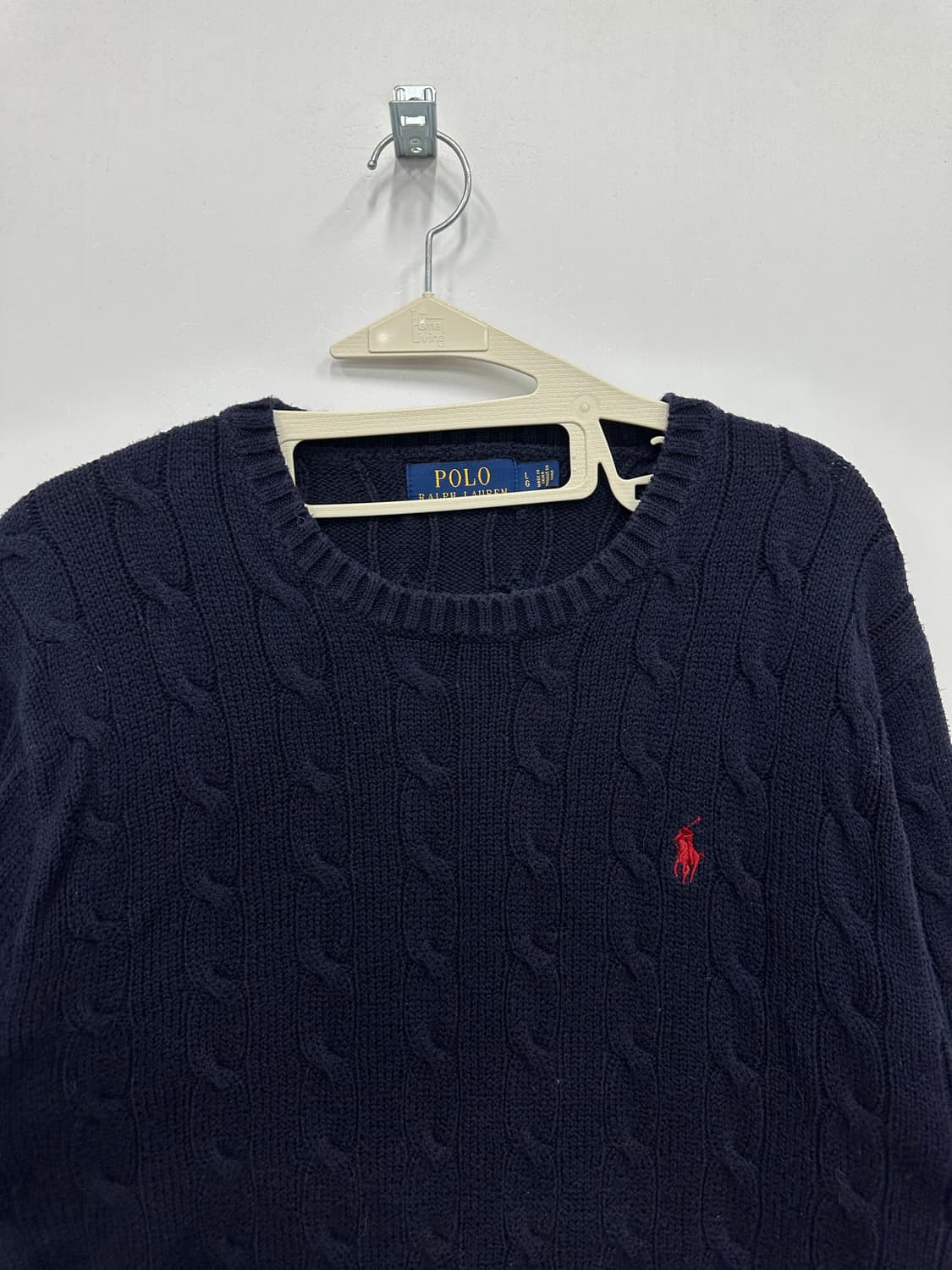 폴로 꽈배기 네이비 니트  상품이미지2