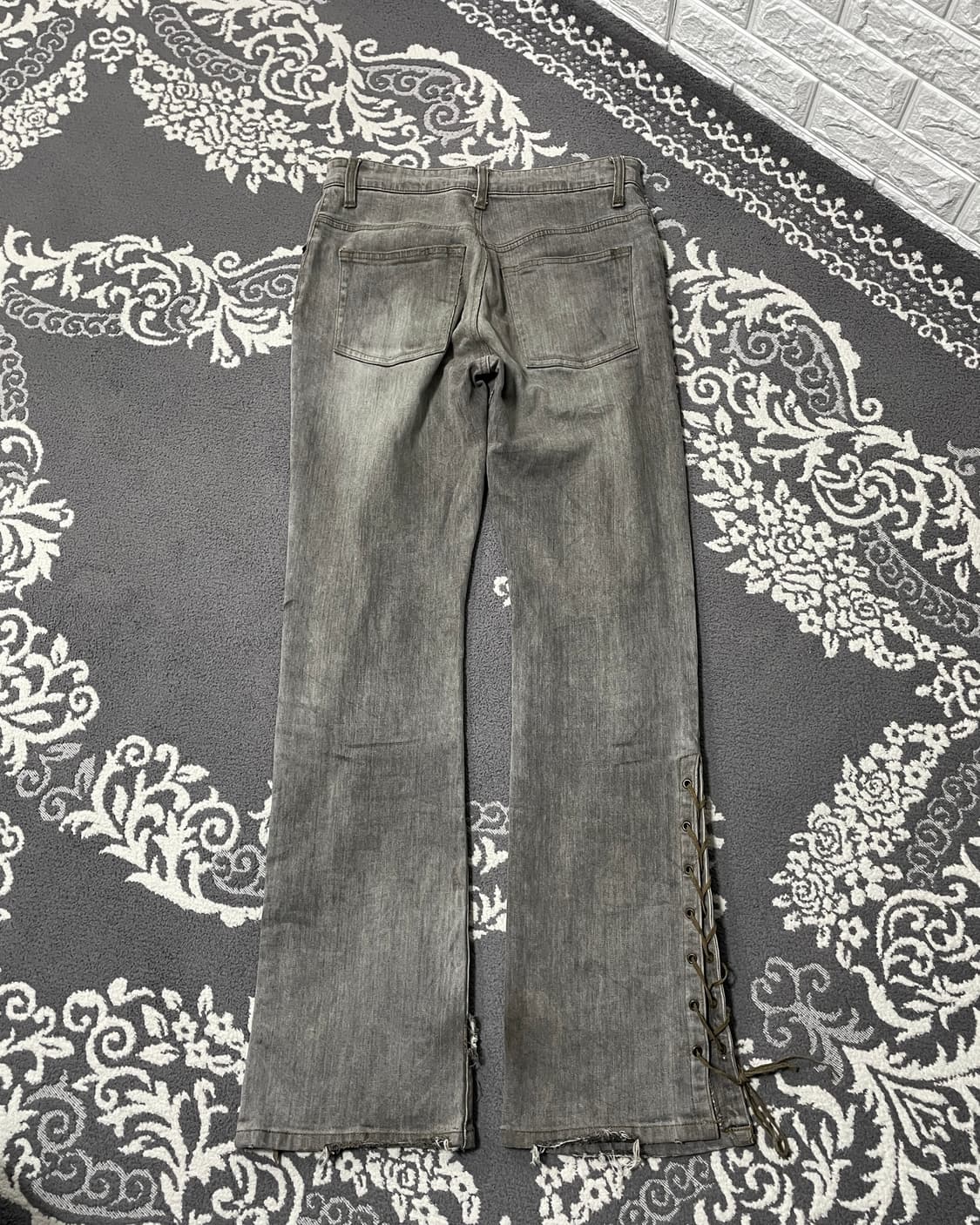 00‘s 아일렛 레이스업 데님 팬츠 상품이미지5