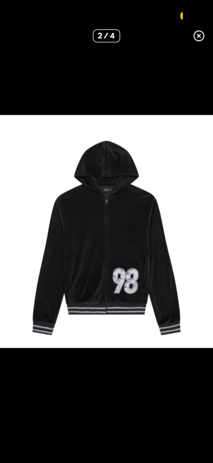 아캄 9C 패치 벨루어 집업 후드티 블랙ㅣ1사이즈 상품이미지2