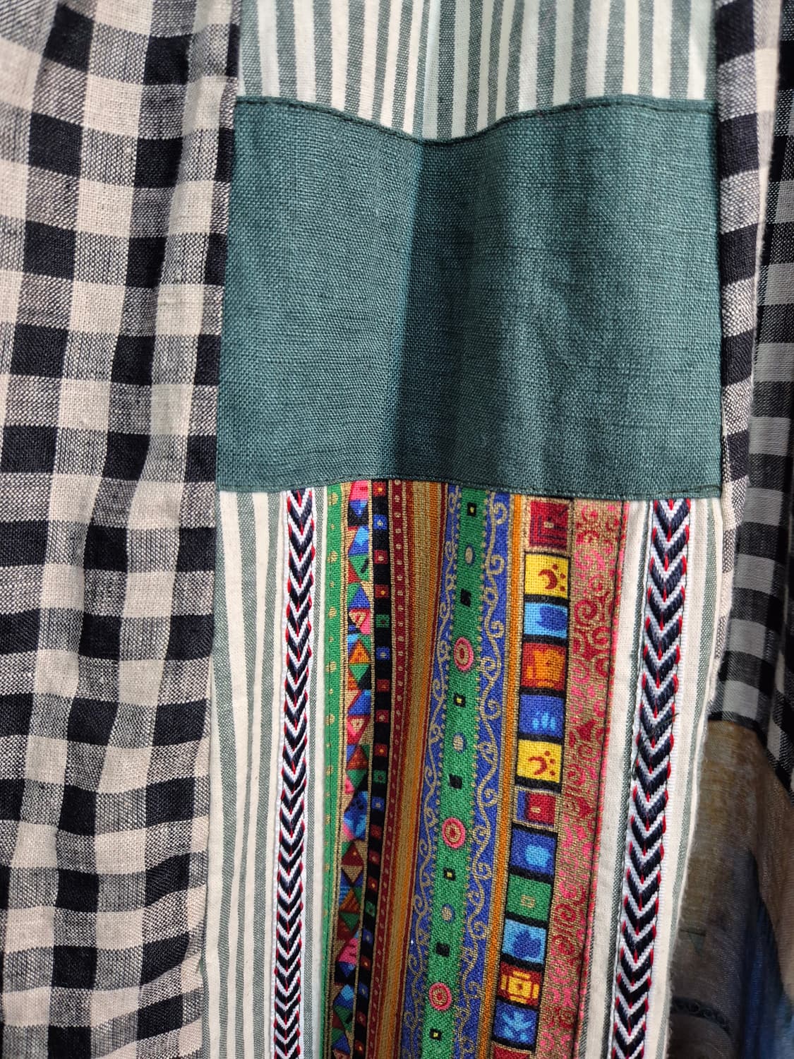 린넨 패치워크 롱 스커트 허리단면 41 33 34 35인치 가능 상품이미지5