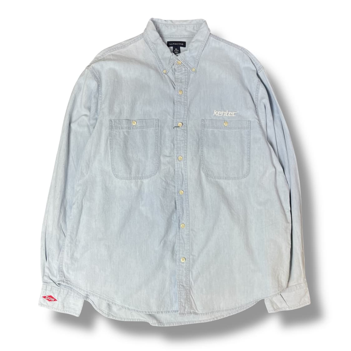랜즈엔드 KENTEC 투포켓 연청색 옥스퍼드 셔츠 XL 상품이미지1