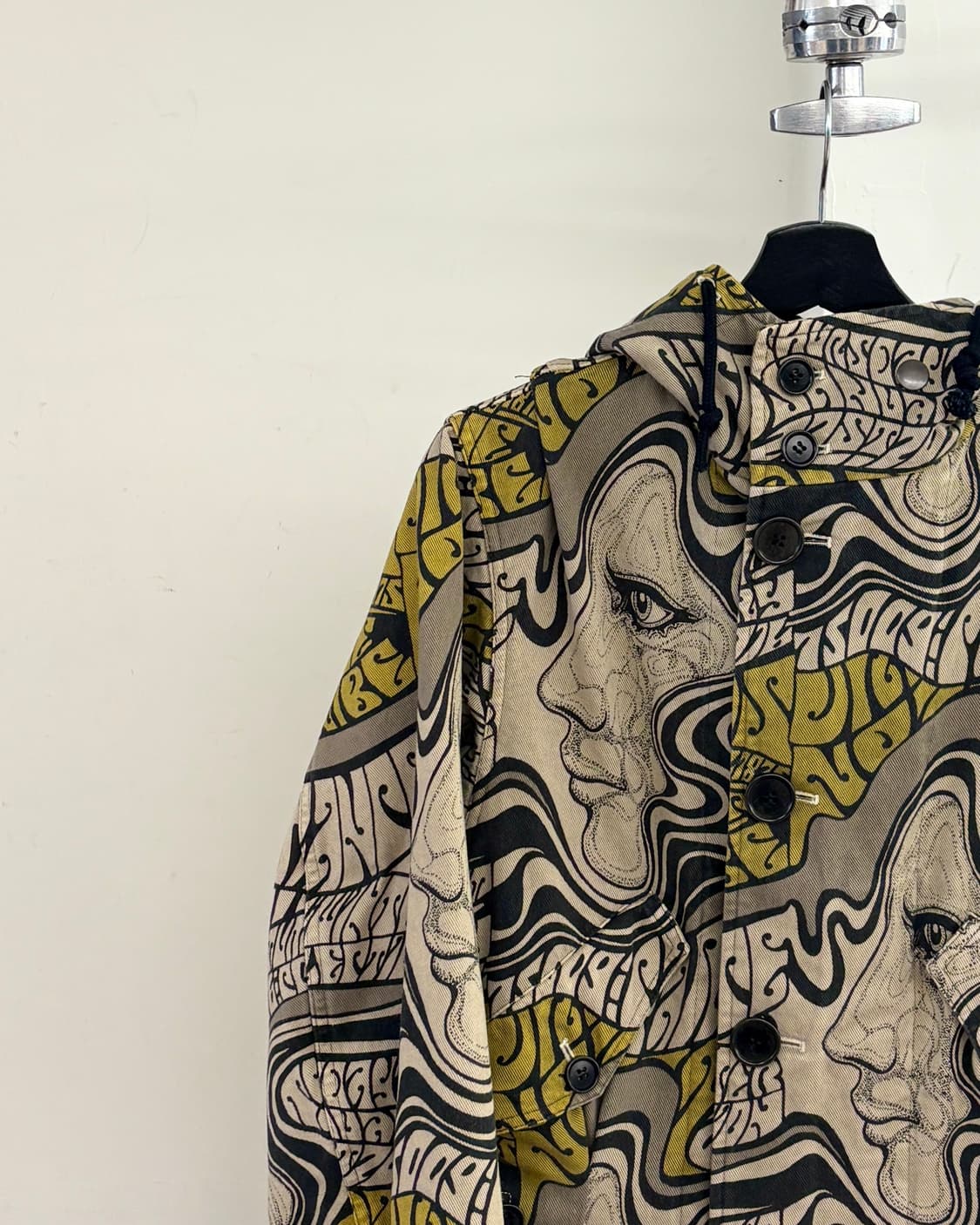 드리스 반 노튼 16AW 브라운 사이키델릭 프린팅 데님 코트 상품이미지3