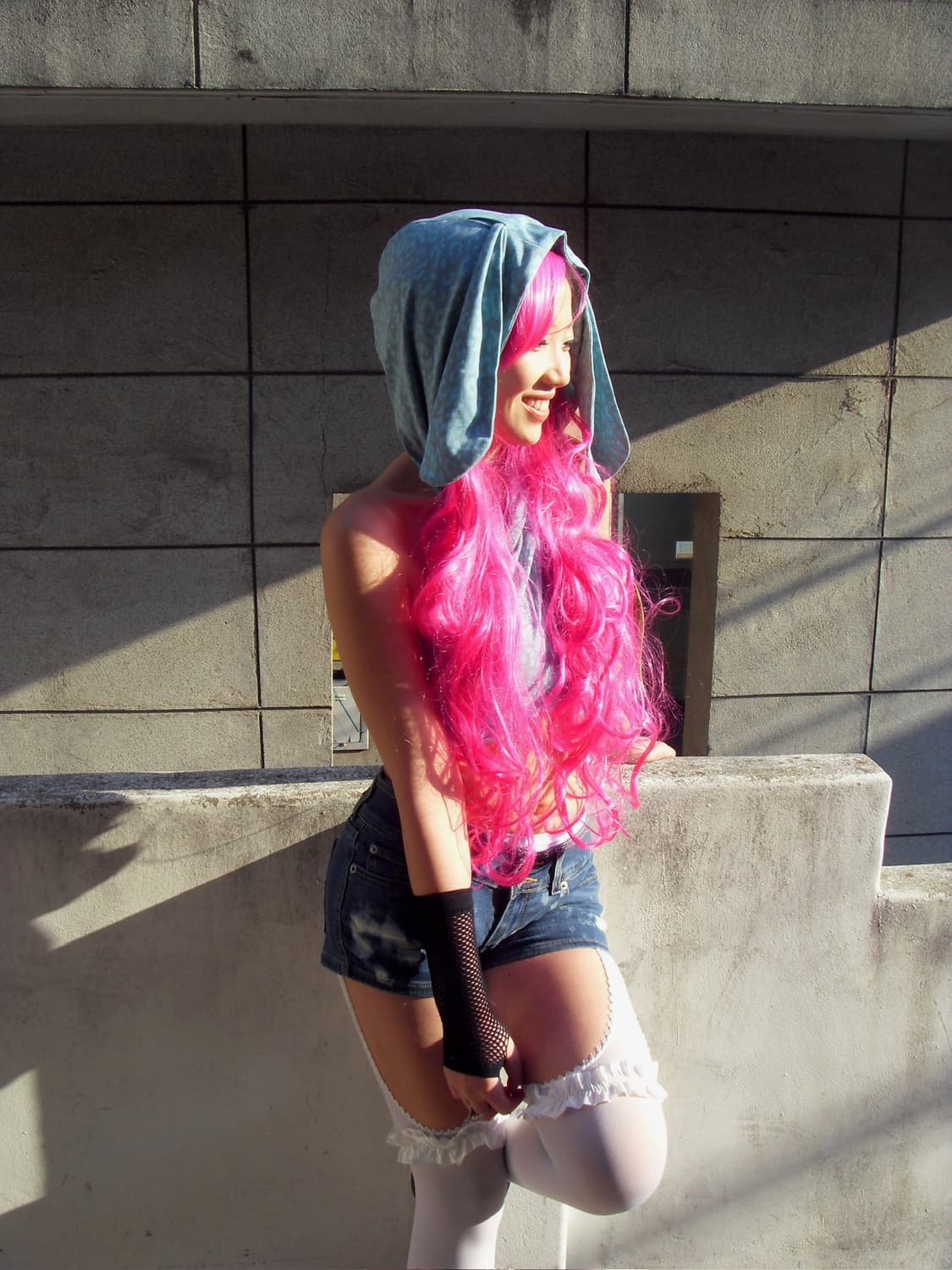 Bunny hoodie scarf (blue) 상품이미지4