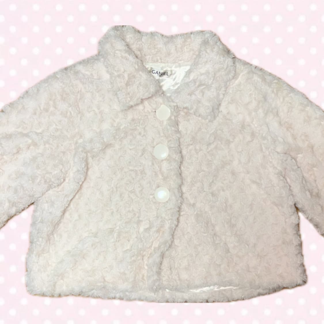 히메갸루 모리걸 화이트딸기맛 장미 뽀글이 퍼 자켓 아우터 상품이미지4