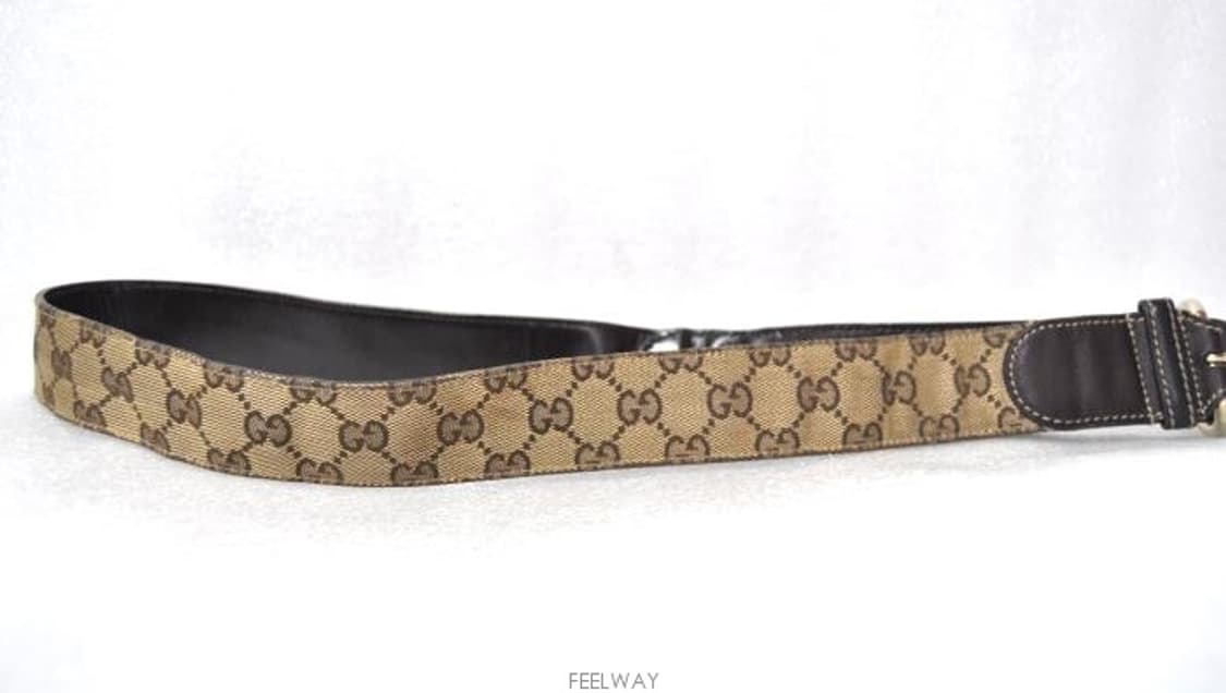 구찌/남성자갸드레더트리밍금장버클벨트(허리28~30)정품 상품이미지3