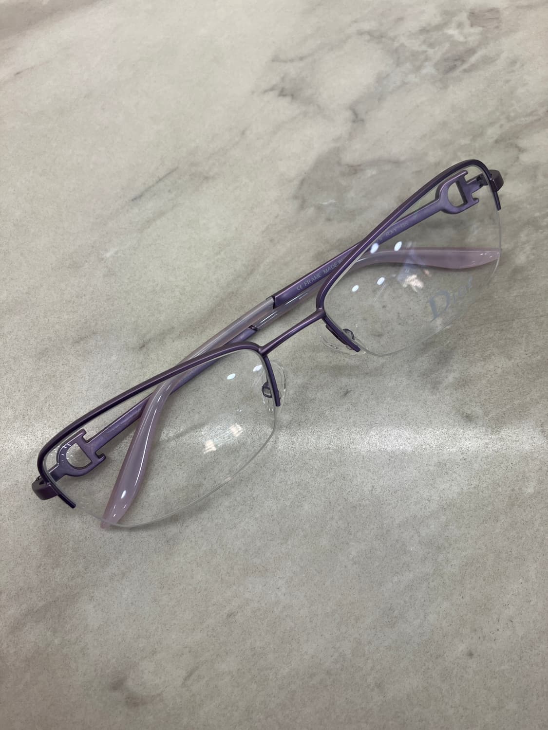 디올 Dior 바이올렛 소프트 스퀘어 반무테 메탈 안경 상품이미지1