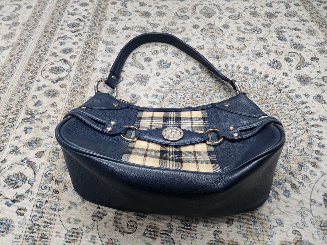 킨록 앤더슨  네이비 체크 숄더백 상품이미지2