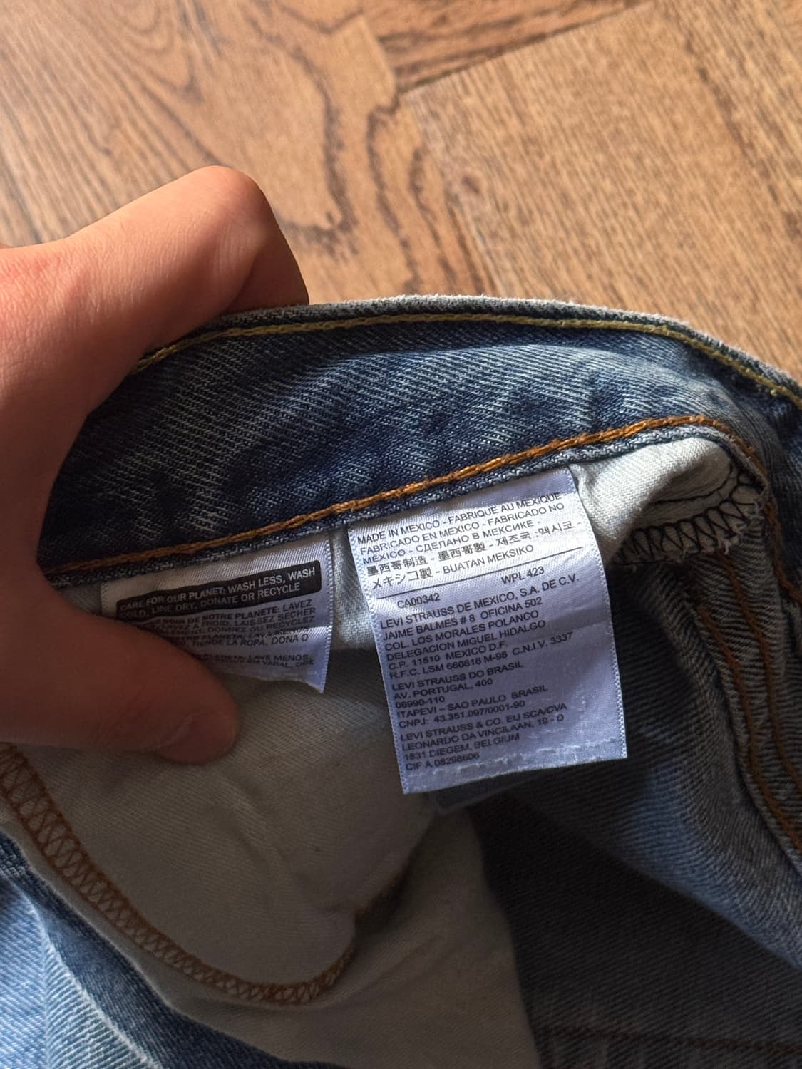 [34]리바이스 505 미디엄블루 워싱 데님 팬츠 상품이미지7