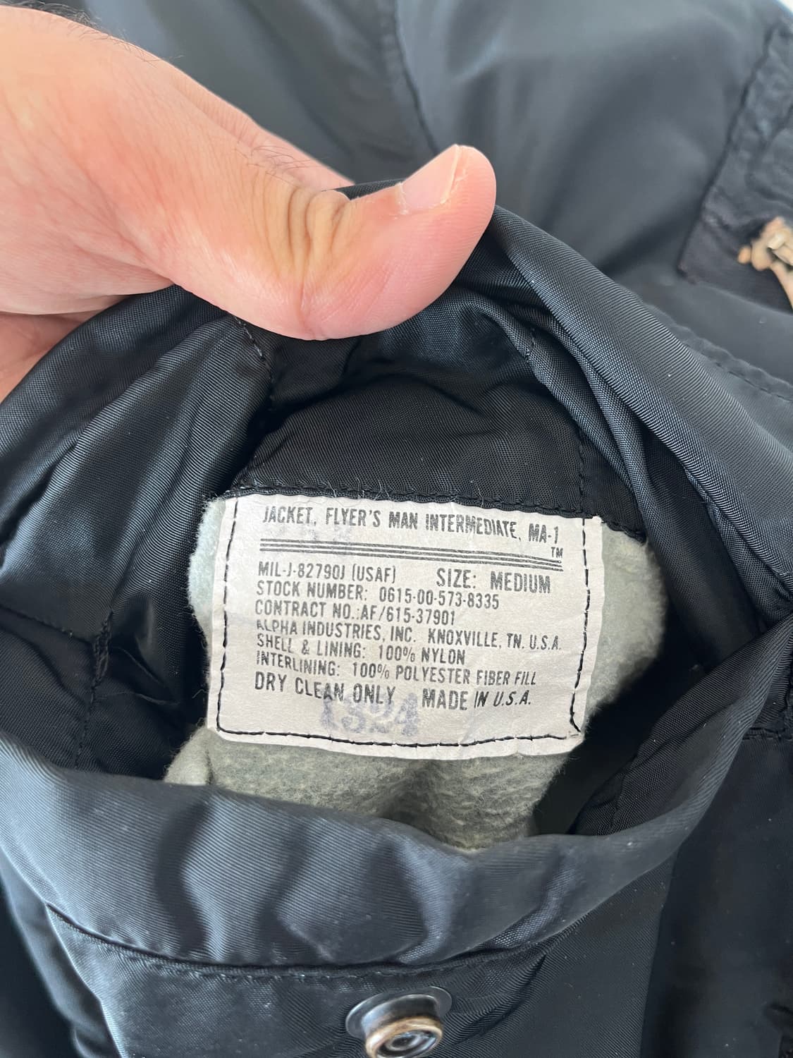 80s 알파 ma-1 블랙 M made in USA   상품이미지3