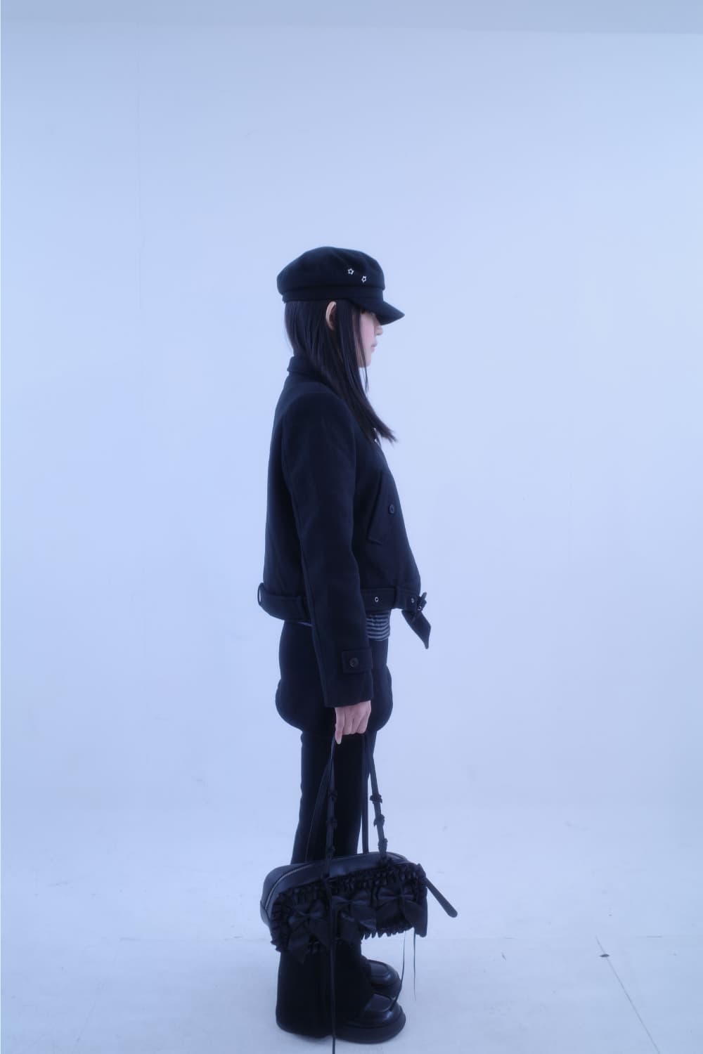 묘랑 기모 언발 스커트 팬츠 블랙 새상품 상품이미지4