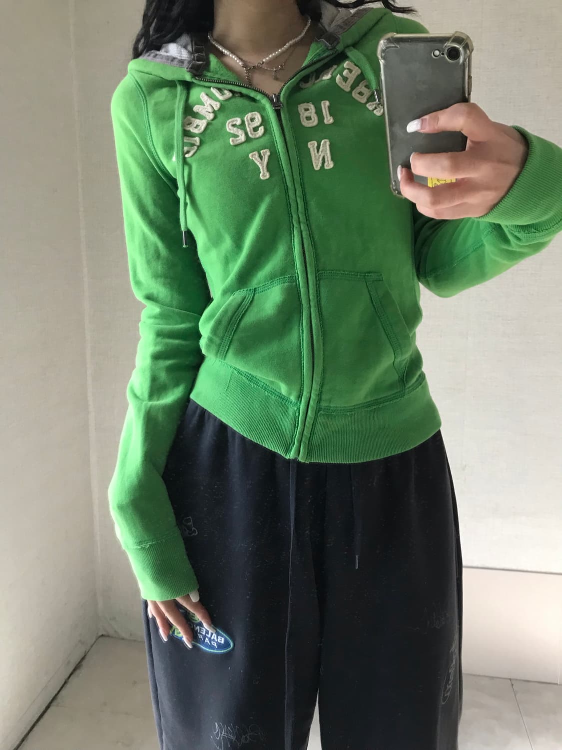 아베크롬비 라이트그린 슬림핏 후드집업 상품이미지5