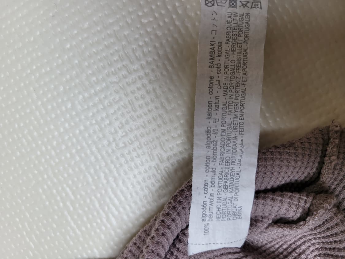 자라 ZARA 남자 와플조직  반팔 티셔츠 110 오버핏 브라운 상품이미지5