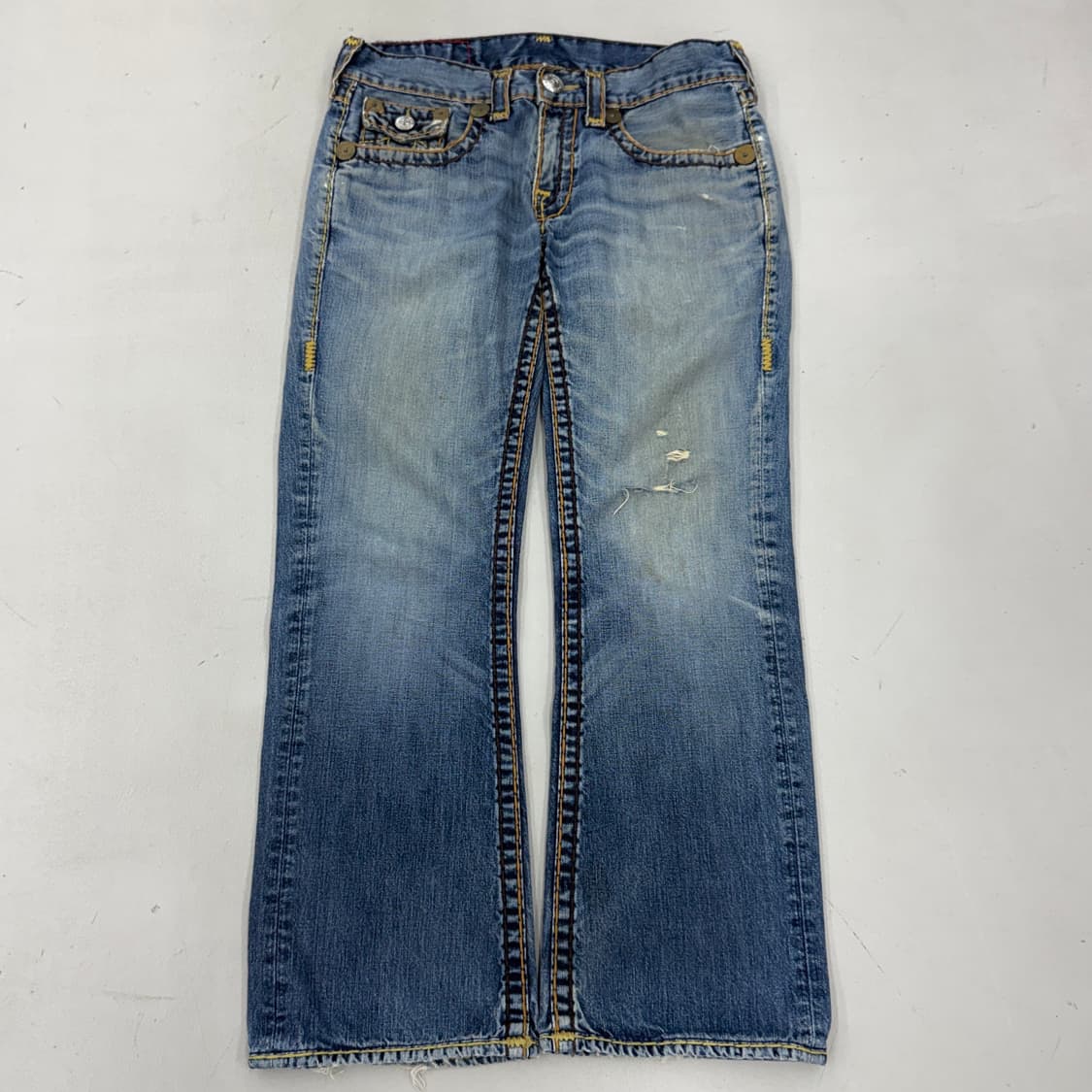 트루릴리전 Y2K 빌리슈퍼티 스티치 와이드 워싱 데님팬츠 상품이미지2