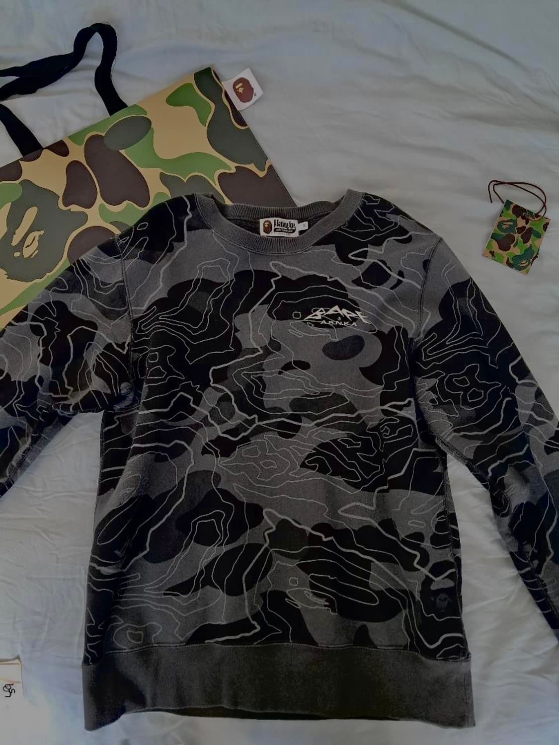 베이프 리플렉티브 맨투맨,레이어드 라인(카모) 상품이미지1