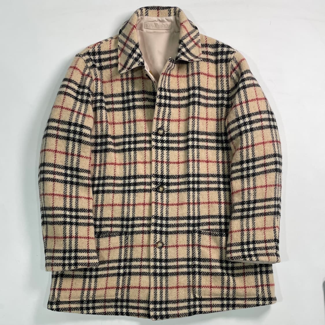버버리 노바체크 울 리버시블 하프코트 상품이미지1