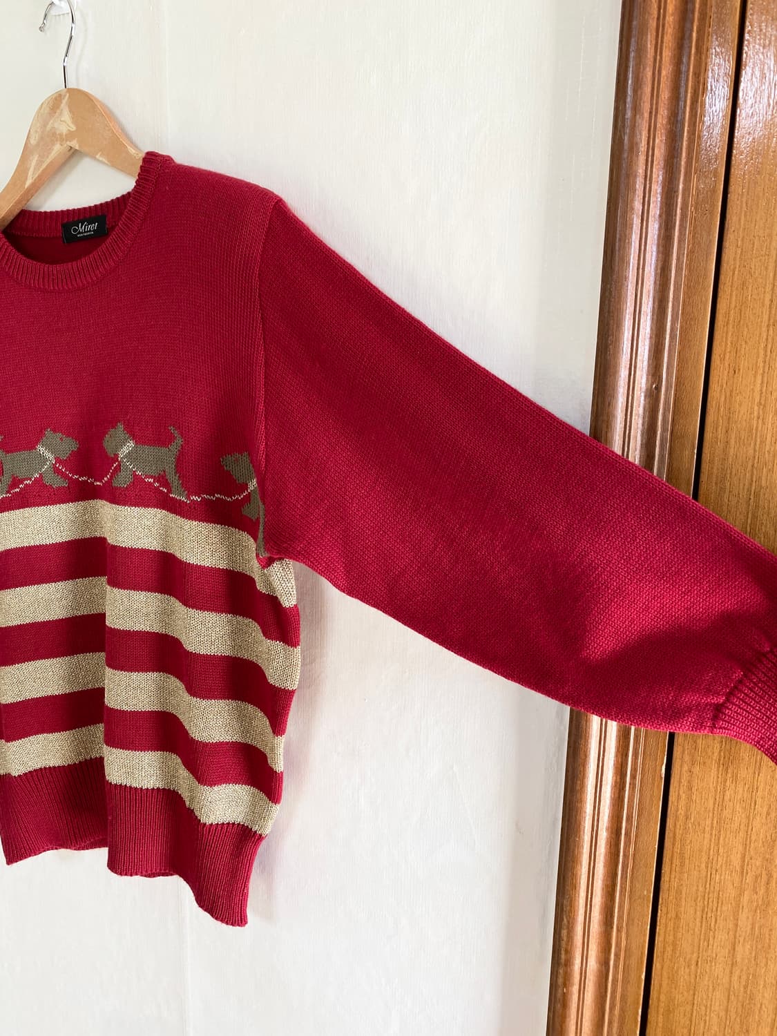 Christmas Red Puppy Wool-Blend Knit Top 상품이미지4