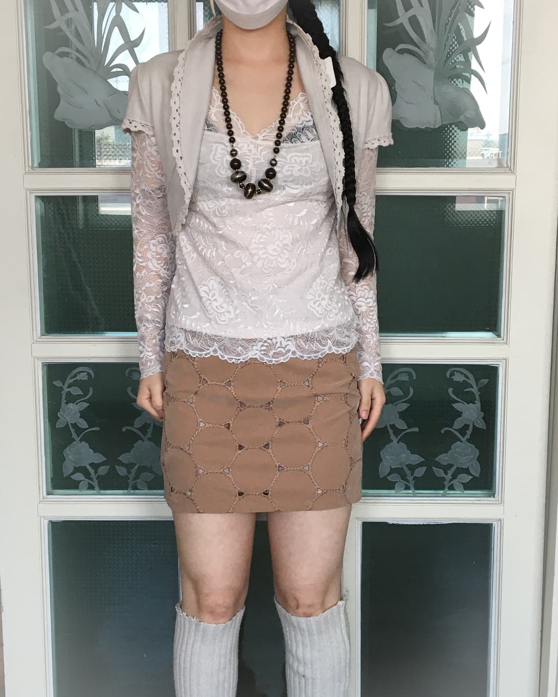 Lace trimming boleroLace trimming bolero 상품이미지4