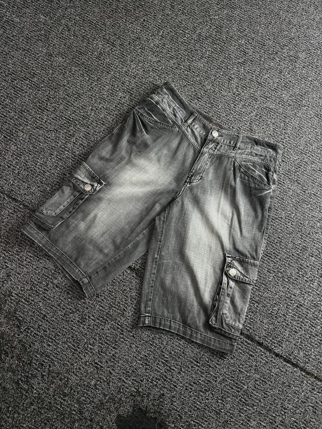 빈티지 아카이브 흑청 구르카 워싱 데님 버뮤다 팬츠 4125 상품이미지1