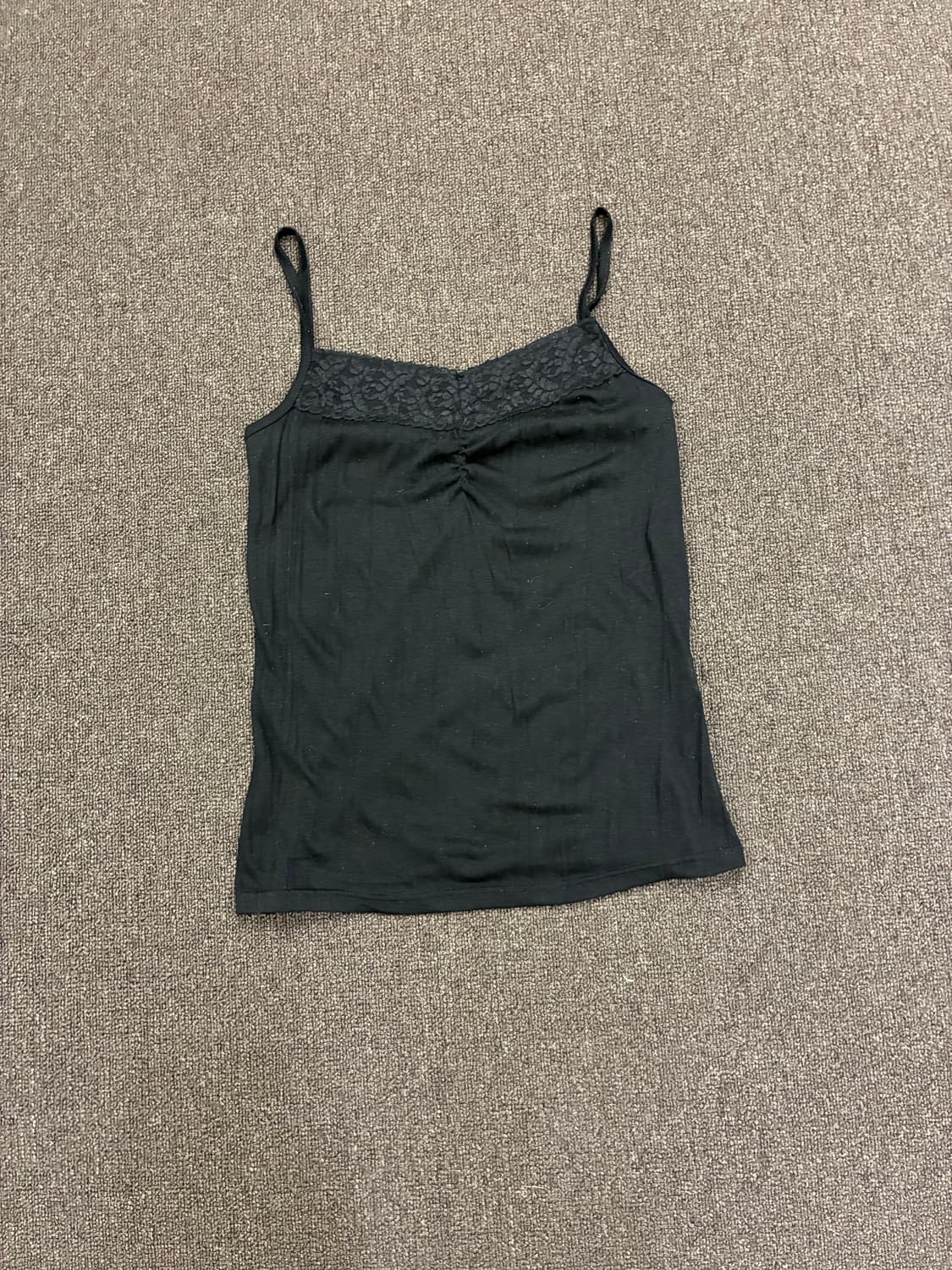 L)Japanese vintage 여성 레이스 디테일 블랙 나시 상품이미지1