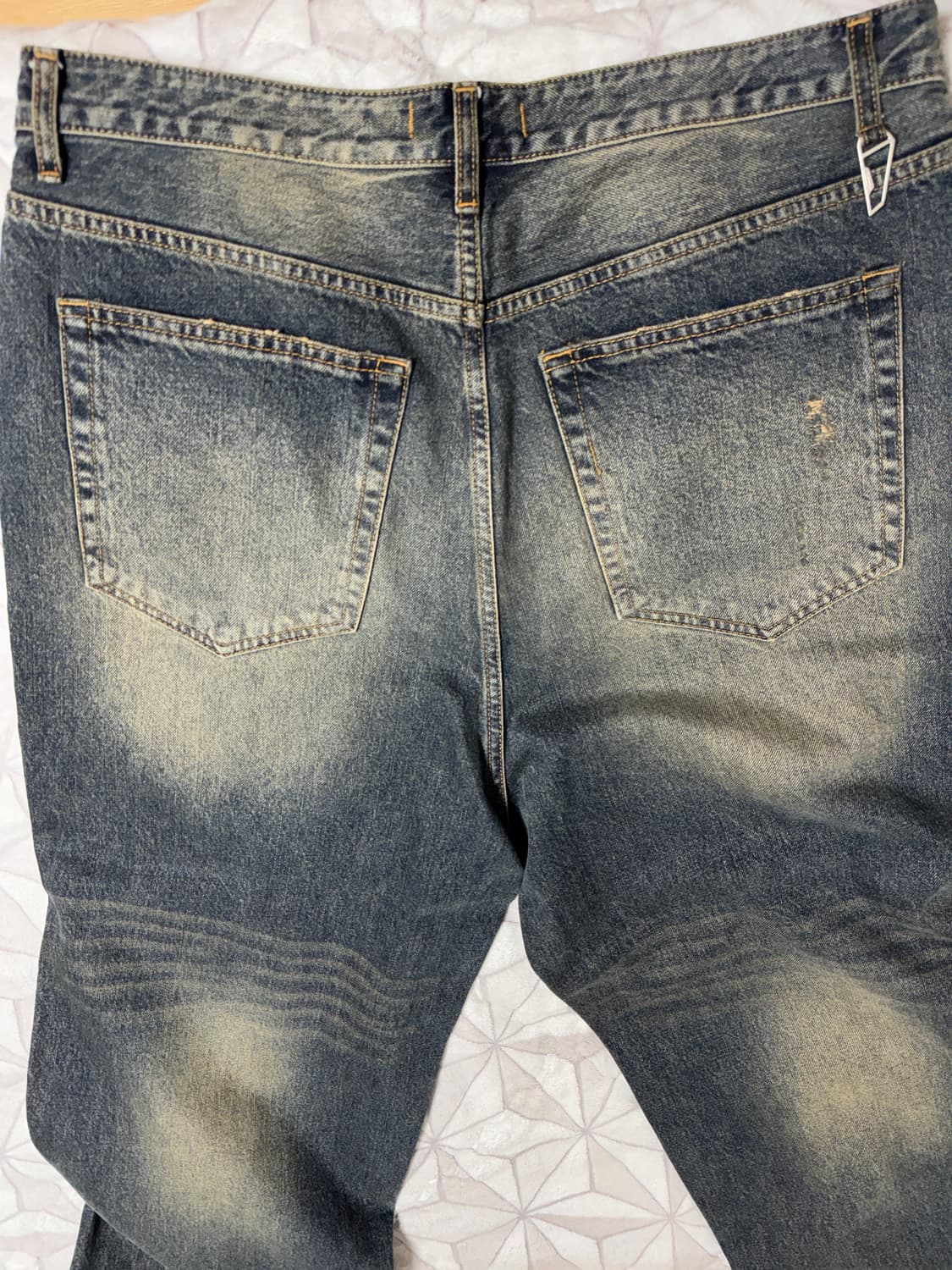 언더마이카 이에크 디스트레스드 와이드 진 2 사이즈 상품이미지2