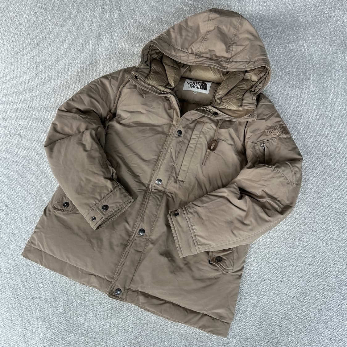 노스페이스 후드 패딩 자켓 베이지 95 상품이미지1