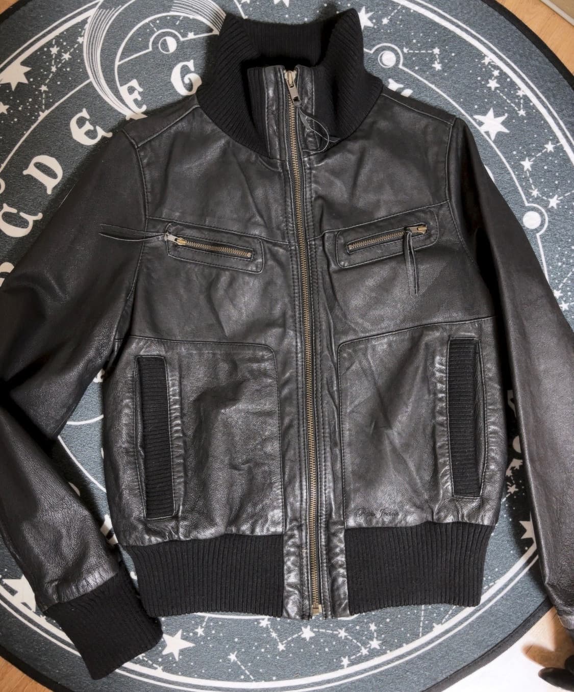 빈티지 하이넥 레더자켓 상품이미지5