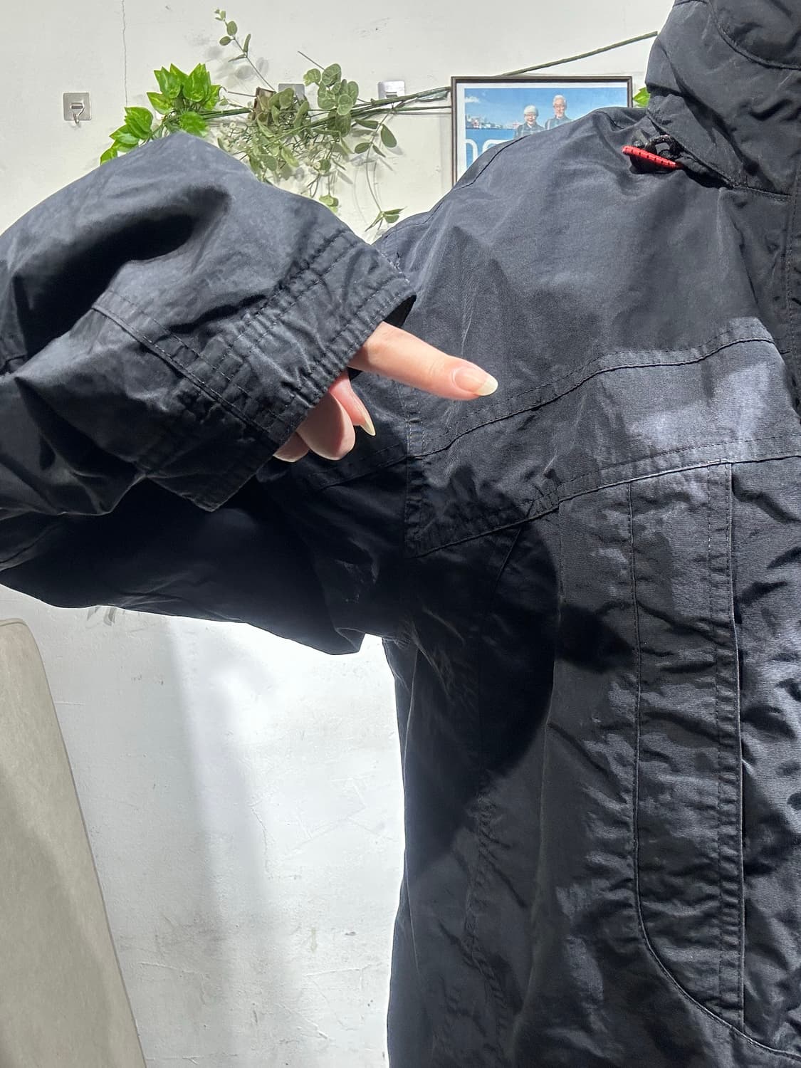 나이키 블랙 하이넥 올드스쿨 오버핏 바람막이 자켓 S 상품이미지4