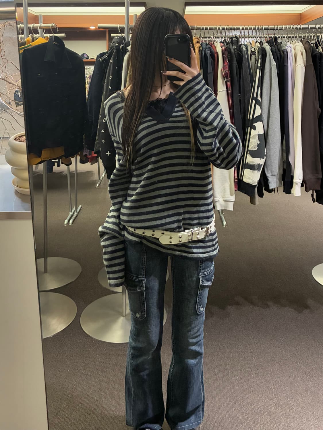 L)Japanese vintage 여성 레이스 블랙 나시  상품이미지6