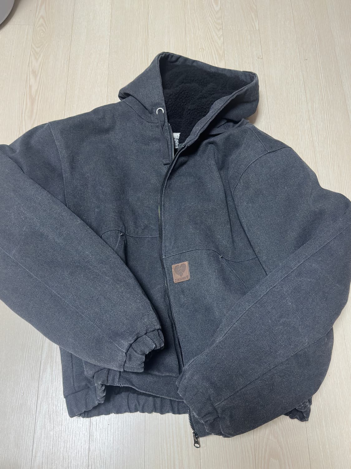 팀코믹스 워시드 워크 후드자켓 블랙 상품이미지2