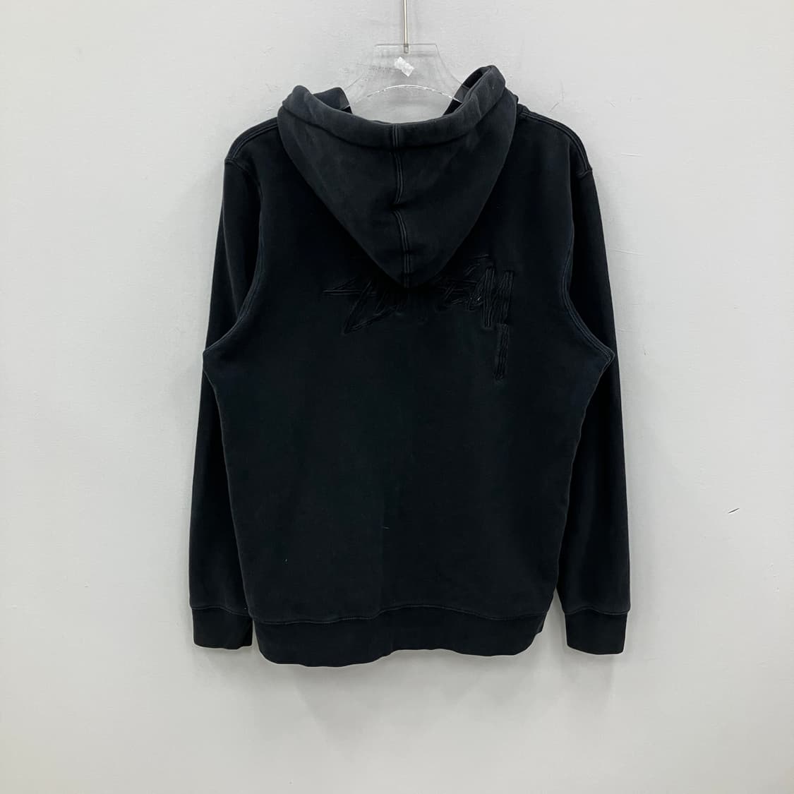 스투시 블랙 베이직 로고 후드집업 M 상품이미지2