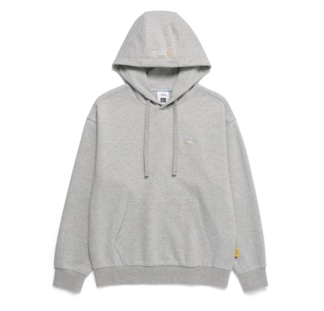 내셔널지오그래픽 폴하스 스몰로고 후드티 그레이 상품이미지1