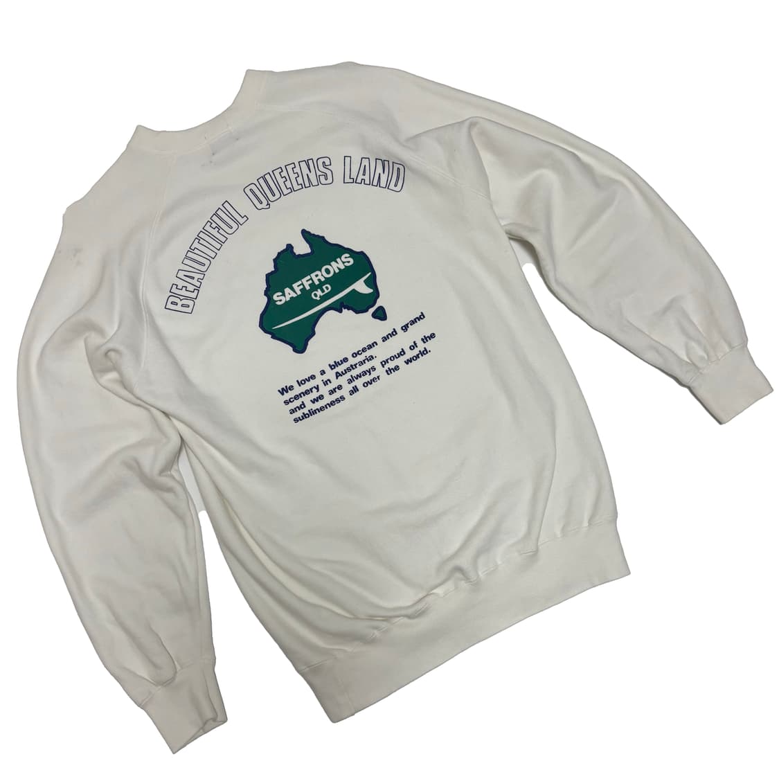 피에르 비앙카(PIER BIANCA) 퀸즐랜드 서프 그래픽 맨투맨 화이트 상품이미지1