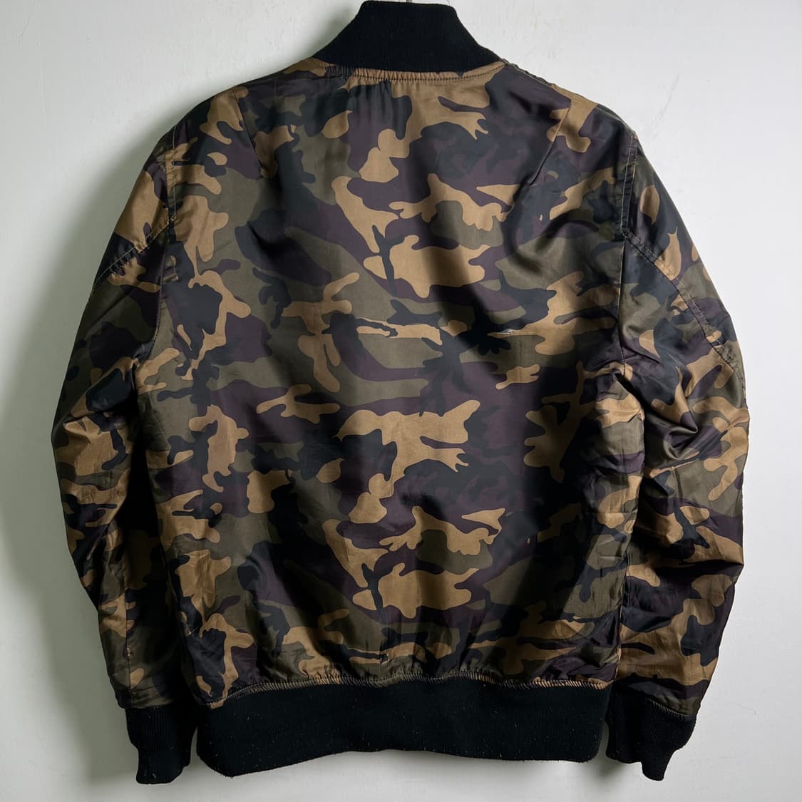 VTG 빈티지 리버시블 카모 ma-1 항공 점퍼 M 상품이미지5