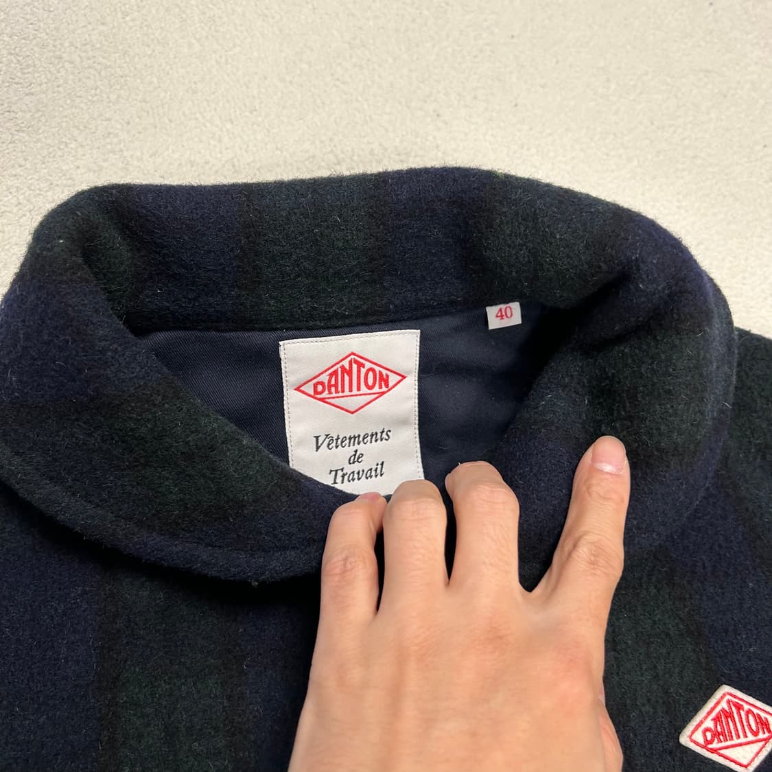 Danton Green Check Wool Short Coat 상품이미지6