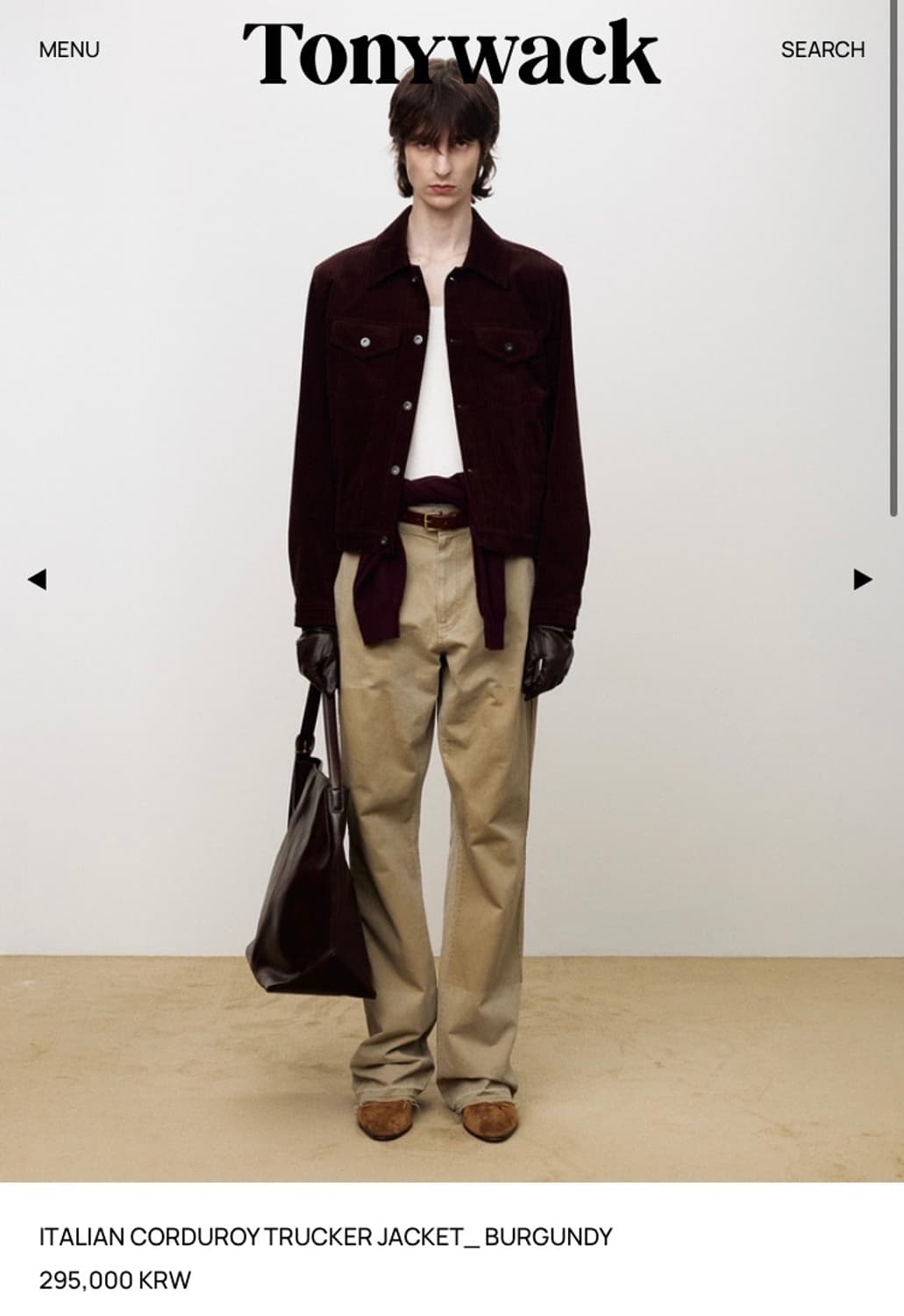 토니웩 코듀로이 트러커 자켓 버건디L 상품이미지1