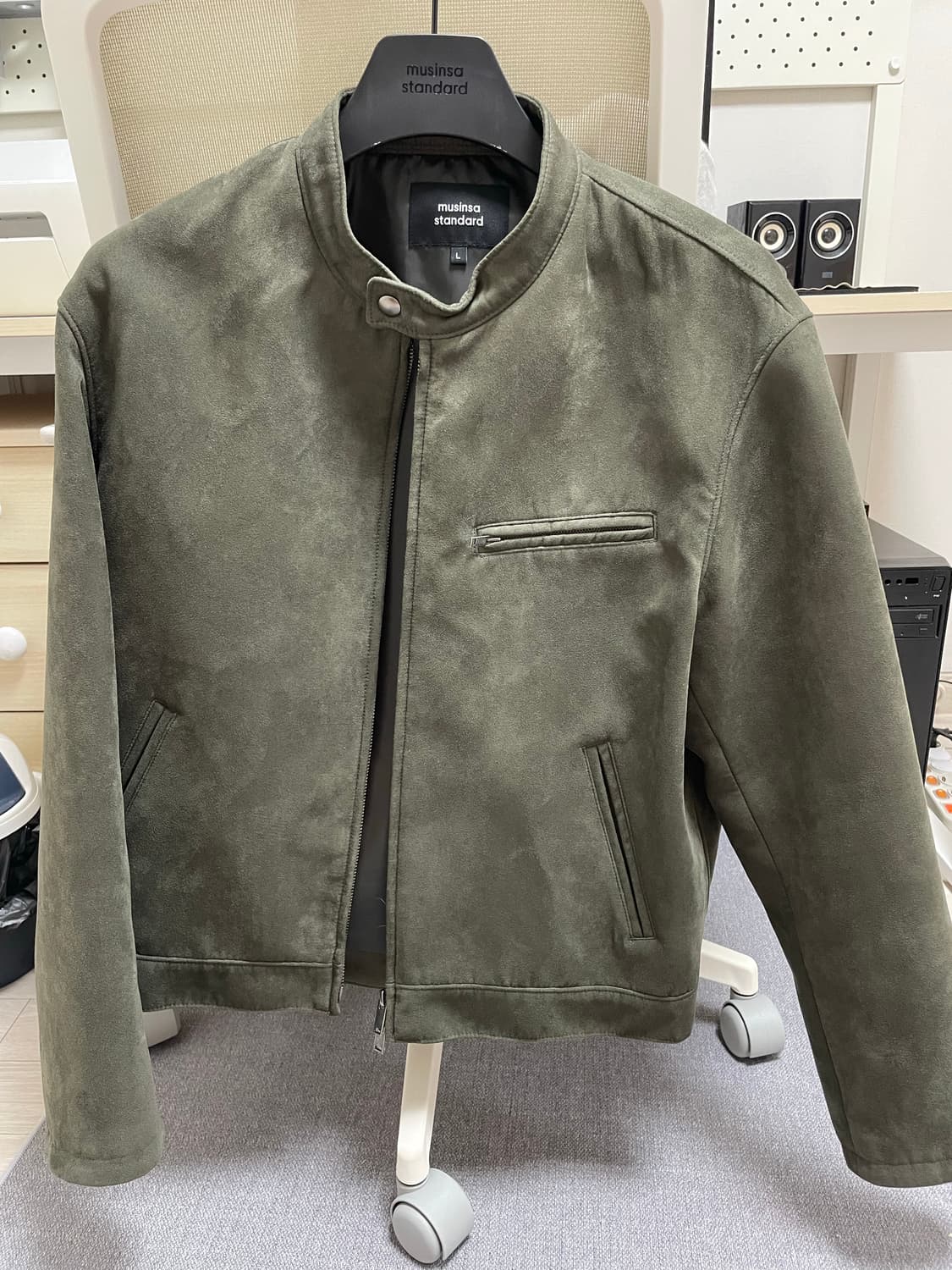 무신사스탠다드 신세틱 스웨이드 레이서 자켓 상품이미지1