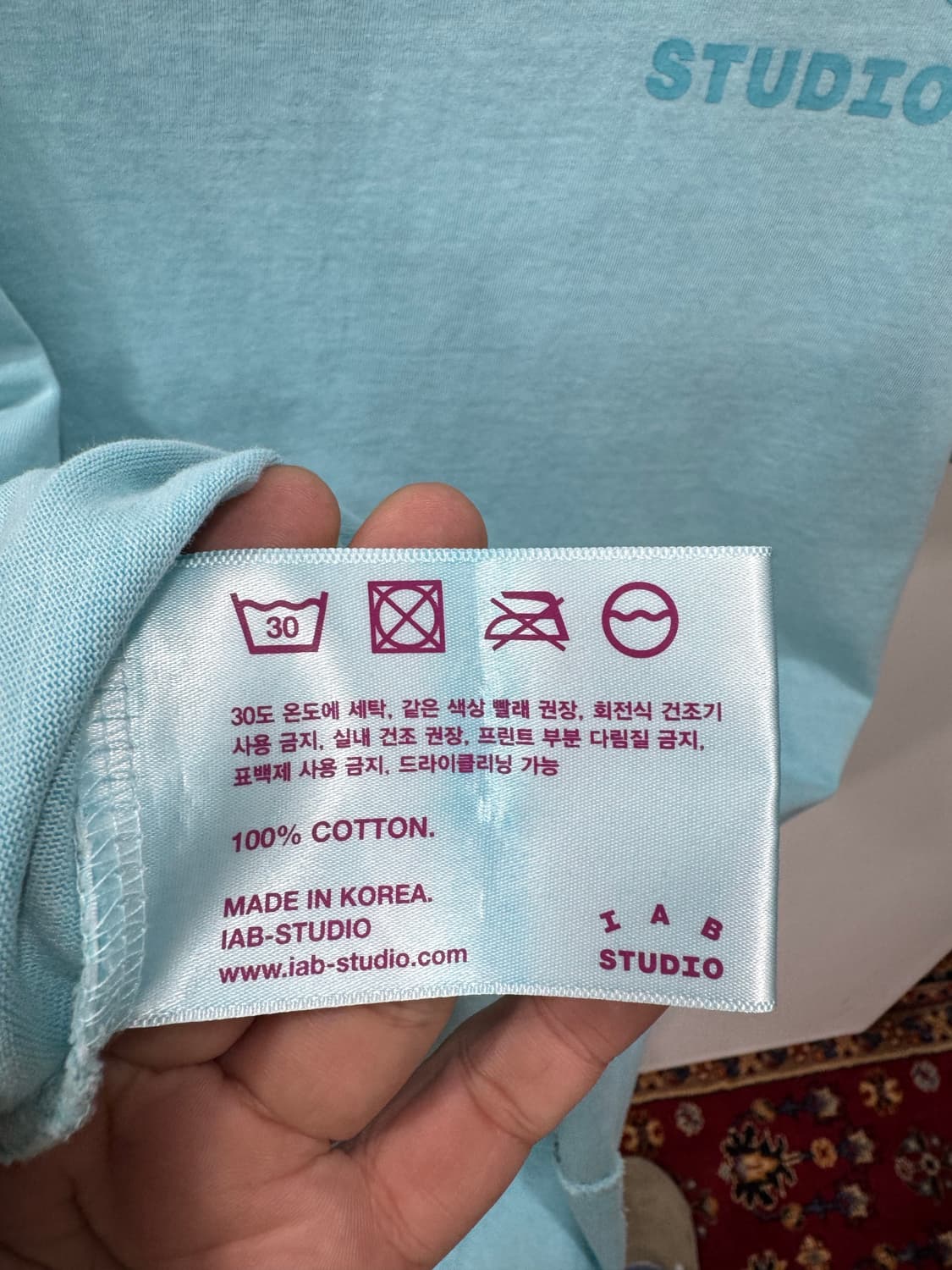 아이앱스튜디오 피그먼트 시안 반팔셔츠 L 상품이미지5