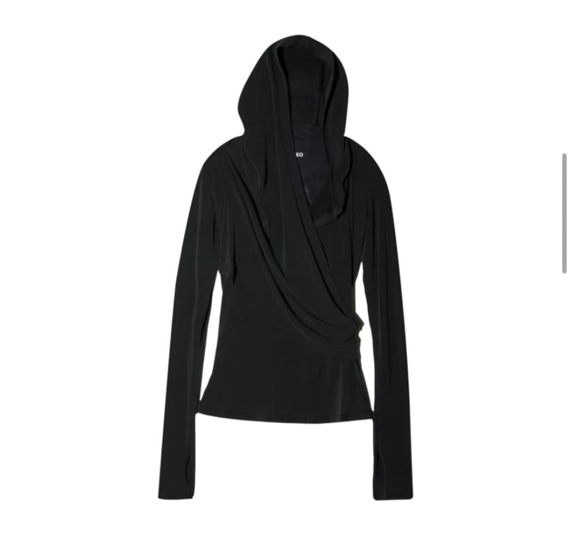 hyeinseo hooded jersey top black 상품이미지2