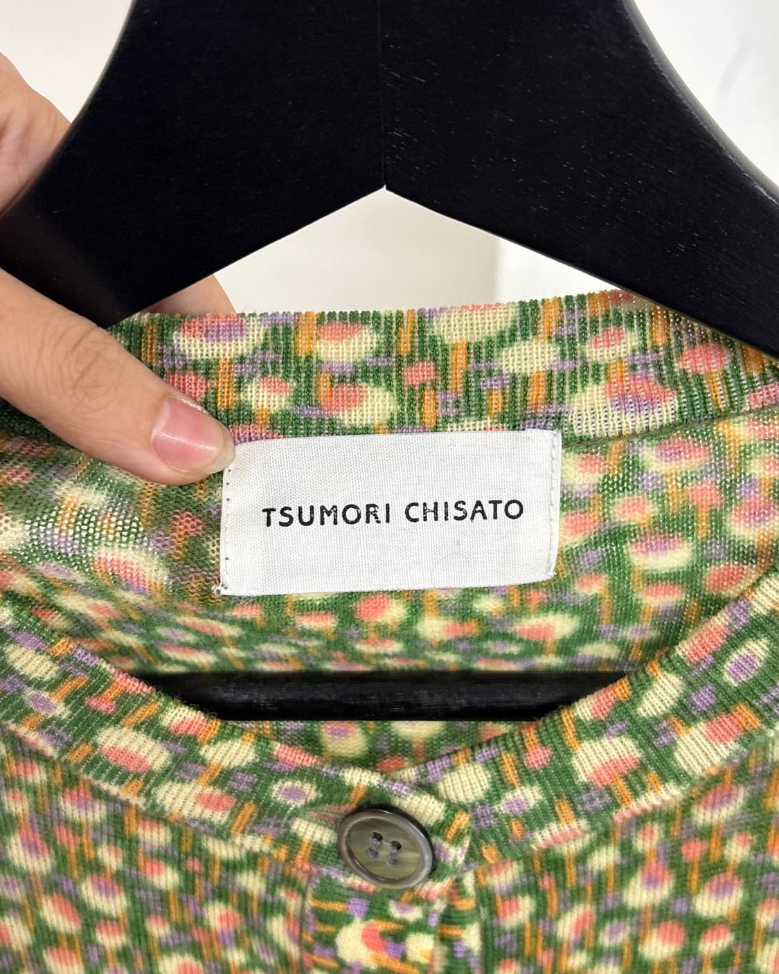 츠모리 치사토 그린 플로럴 울 가디건 상품이미지7