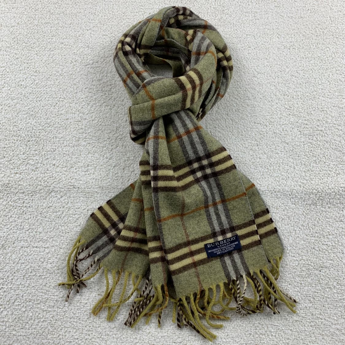 버버리 메리노울/캐시미어 혼방 그린 노바체크 스카프 상품이미지2