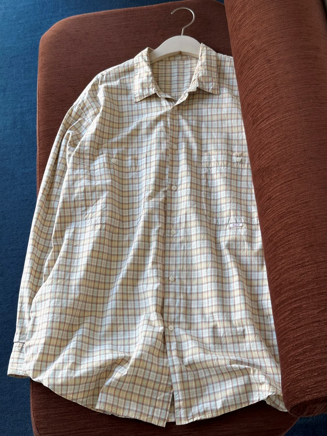 Light cotton big silhouette check shirt 상품이미지6