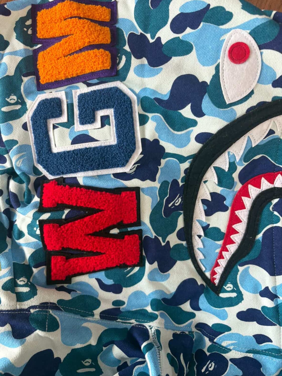 베이프 샤크후드 블루 m 상품이미지1