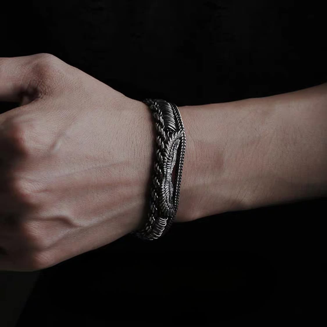 Oceanora 925 실버 윙 트위스트 체인 브레이슬릿 상품이미지4