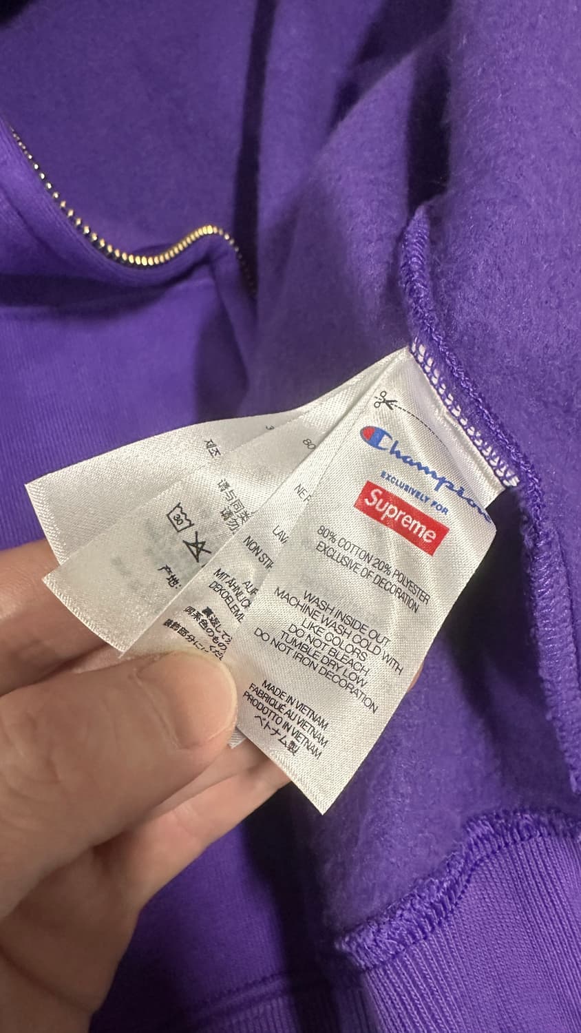 슈프림×챔피언 후드짚업 s 상품이미지4