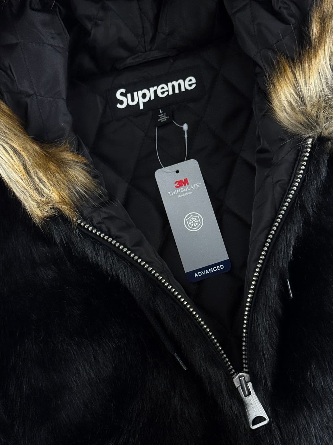 슈프림 포우 퍼 파카 블랙 (새상품) 상품이미지3