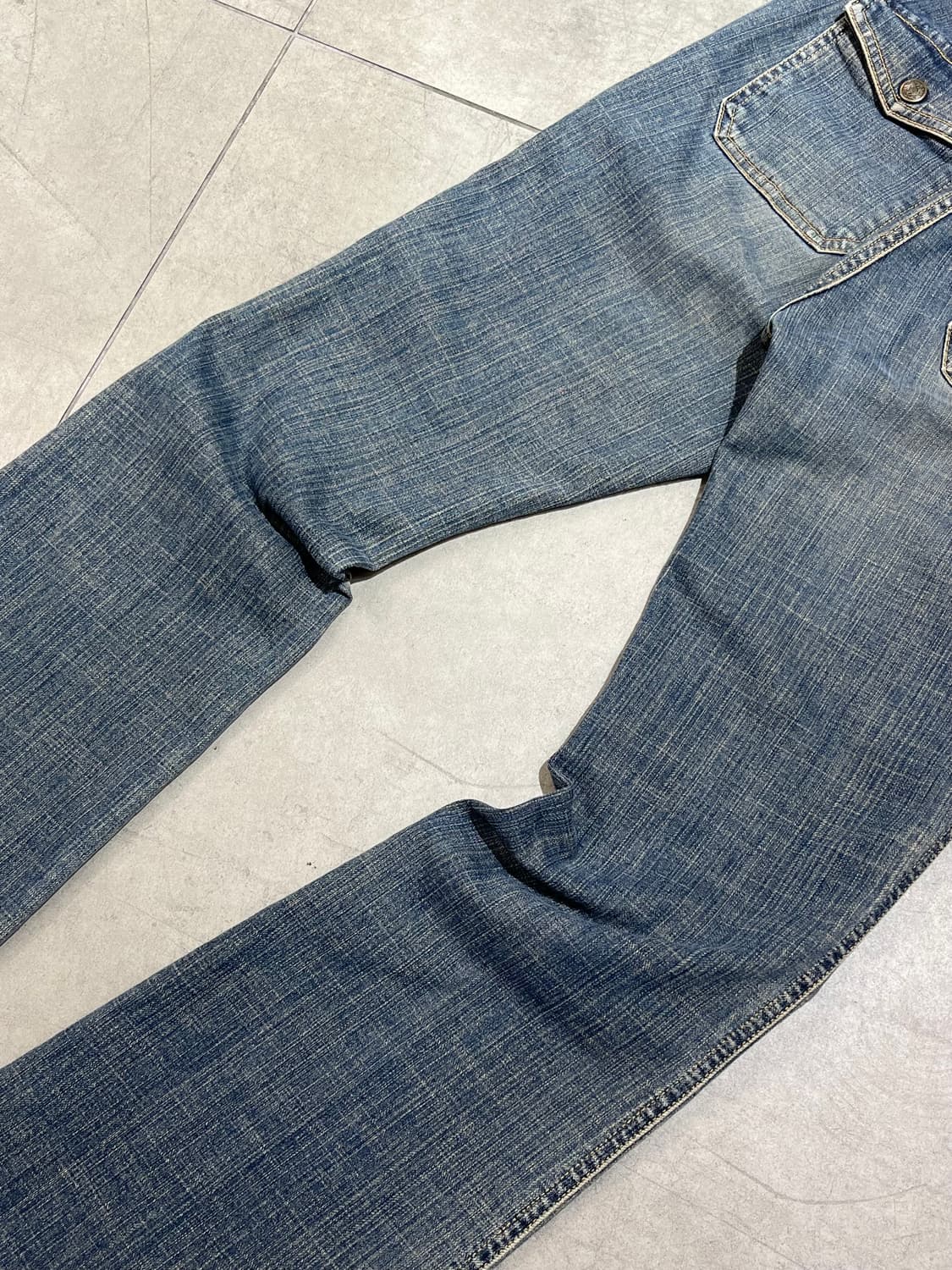 일본 빈티지 미니 카고 포켓 부츠컷 데님 팬츠 상품이미지9