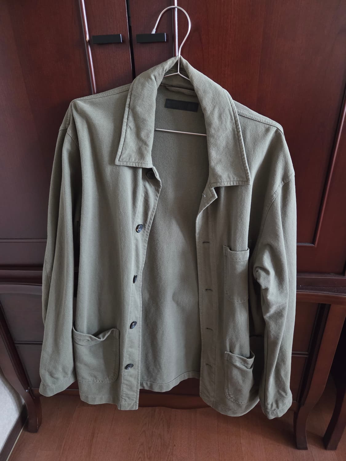 유니클로 L사이즈 카키색 프렌치 워크 자켓 상품이미지1