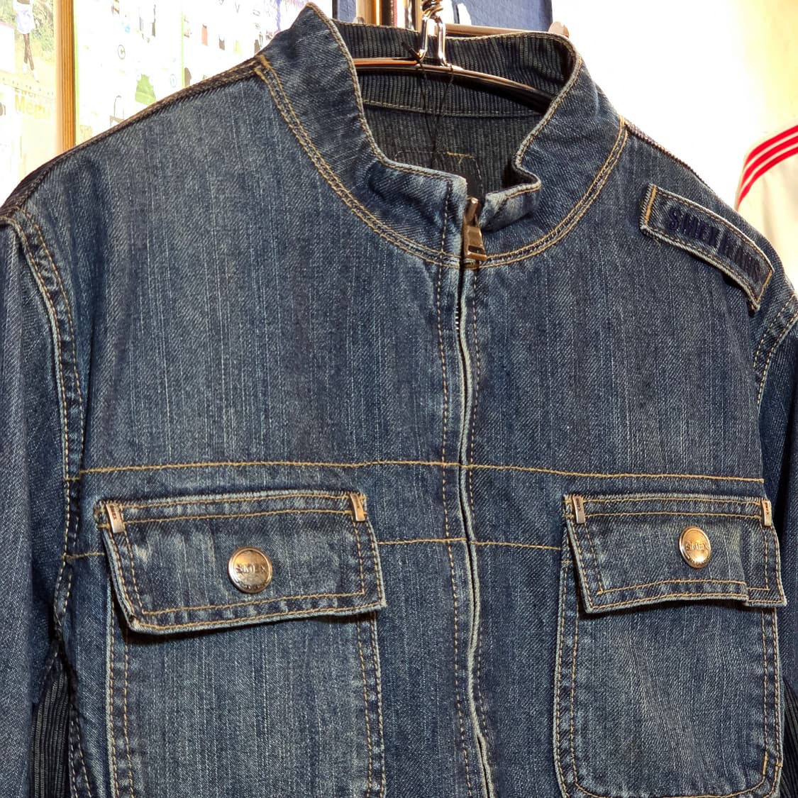 빈티지 골지 배색 데님 자켓  상품이미지3